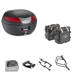 Kit GIVI bauletto V40 borsa CANYON nero rosso 40/25L per BMW R GS