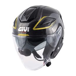 Casco Jet GIVI X29 Carbon Solid Nero Oro Lucido