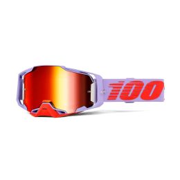 Lunettes de motocross ARMEGA FAUSTO 100 % avec lentille miroir rouge