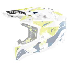 Frontino Casco Airoh Aviator 3 Spin Bianco Giallo Lucido