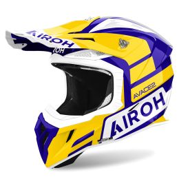 Motocross-Helm AIROH Aviator Ace 2 Sake Blaugelber Glanz