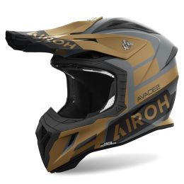 Motocross-Helm AIROH Aviator Ace 2 Sake Mattgoldgrau