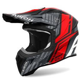 Casco Motocross AIROH Aviator Ace 2 Proud Grigio Rosso Opaco