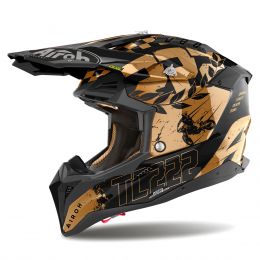 Motocross Helmet AIROH Aviator 3 TC222 The Legend Black Gold