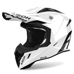 Motocross-Helm AIROH Aviator Ace 2 Glänzendes Weiß