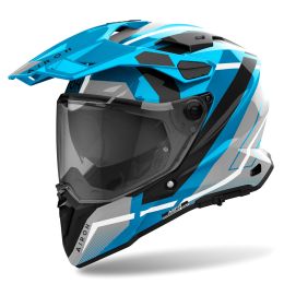 Casque Enduro AIROH Commander 2 Mavick Noir Bleu Céruléen Brillant
