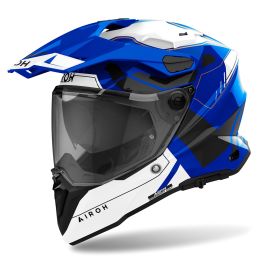 Casque Enduro AIROH Commander 2 Reveal Blanc Bleu Brillant