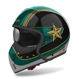 Casco Modulare AIROH J 110 Command Nero Verde Menta Lucido