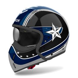 Casco Modulare AIROH J 110 Command Nero Blu Ottanio Lucido