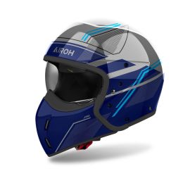Casco Modulare AIROH J 110 Slim Blu Grigio Lucido