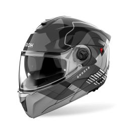 Modular Helm AIROH Specktre Groove Glänzendes Schwarzgrau