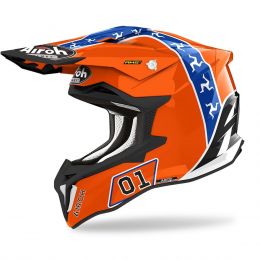 Motocross-Helm AIROH Strycker Hazzard Orange glänzend