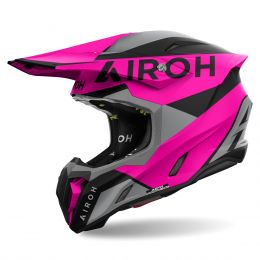 Motocross Helmet AIROH Twist 3 King Grey Pink Matt