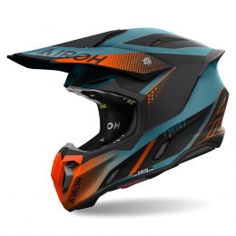 Motocross-Helm AIROH Twist 3 Shard Blau Orange Matt