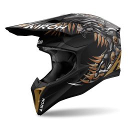 AIROH WRF32 Motocross Helmet Wraaap Feel Black Orange Matte 4 thumbnail image
