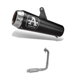 ARROW Pro-Race Dark Nichrom Auspuffkit mit Katalysator-Kollektor für Yamaha MT 125