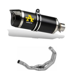 ARROW Thunder Aluminum Dark End Can Kit with Catalytic Collector Kit for Yamaha MT-09