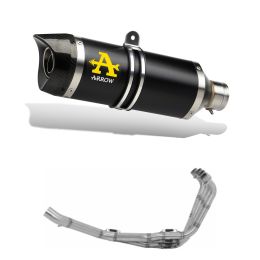 ARROW Thunder Dark Aluminum End Can Kit with Catalytic Collector Kit for Honda CBR 650 R