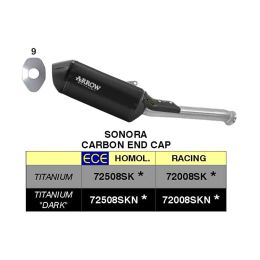 Échappement slip-on ARROW en titane noir avec embout en carbone pour KTM 890 SMT