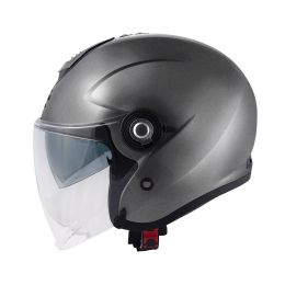 Casque jet urbain KAPPA KV35 Double Visor Basic titane mat