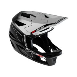 Casque de VTT LEATT Gravity 6.0 V24 Blanc/Noir Coque en Carbone