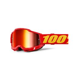 Maschera motocross 100% ACCURI 2 JUNIOR rosso lente specchio rossa