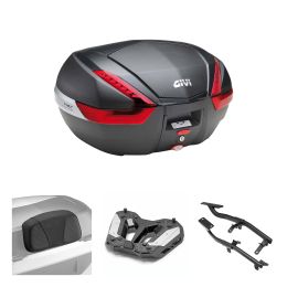Kit bauletto GIVI V47 carbon rosso 47L per BMW R 12 G/S