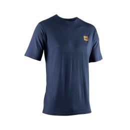 Maglietta maniche corte LEATT Tech Denim blu tessuto tecnico elasticizzato