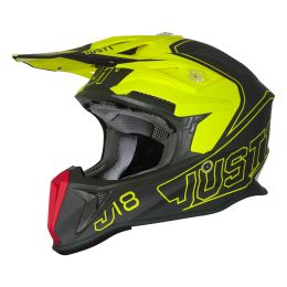 CASCO MOTOCROSS JUST1 J18 VERTIGO ROSSO / GRIGIO / GIALLO FLUO