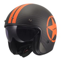 Casco jet LS2 OF601 BOB II C STAR arancio