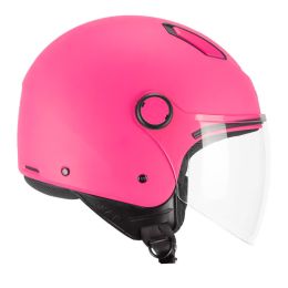 Demi Jet Helm SKA-P 1LHA LUKE Mono Mattes Fluo-Rosa
