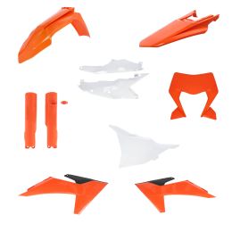 Kit de carénage ACERBIS 10 pièces modèle 2024 orange/blanc pour KTM