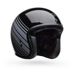 Jet Helm Cafe Racer BELL Custom 500 Edge Schwarz Grau Metallisch