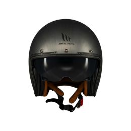 MT HELMETS LE MANS 2 SV S KRATZENDES CHROM A2 Grau/Matt Weiß Jet-Helm