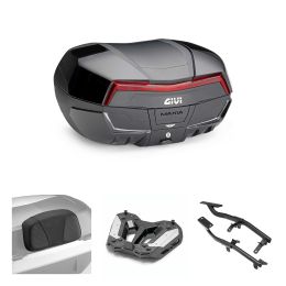 Kit bauletto GIVI MAXIA 5 nero rosso 58L per YAMAHA TRACER 7 GT