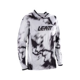 Maglia motocross LEATT Moto 4.5 Lite bianco nero rete elasticizzata