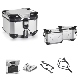GIVI EVO SMART luggage case kit anodized aluminum gray 42/37L for KTM
