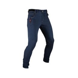 Pantaloni MTB LEATT Gravity 3.0 blu tessuto denim elasticizzato 360° movimento