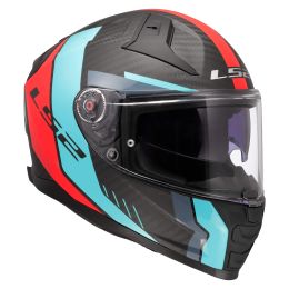 Casques Integraux LS2 FF811 VECTOR II CARBON Grid Rouge Cyan Opaque