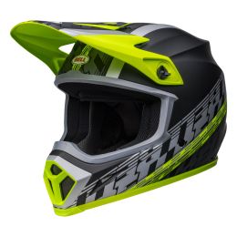 Casco Motocross Bell MX-9 Mips Offset Nero Opaco Giallo Fluo