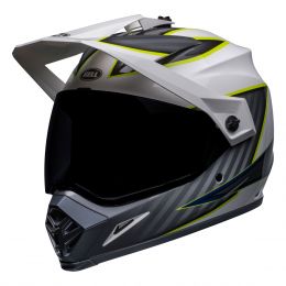 Enduro Helm Bell MX-9 Adventure Mips Dalton Weiß Fluoreszierend Gelb Grau
