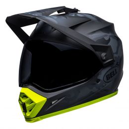 Enduro Helmet Bell MX-9 Adventure Mips Stealth Matte Black Camo Fluo Yellow