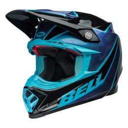 Motocross-Helm Bell Moto-9S Flex Sprite Schwarz Blau