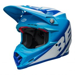 Casque de Motocross Bell Moto-9S Flex Rail Bleu Blanc
