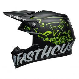 Motocross-Helm Bell Moto-9S Flex Fasthouse Mc Core Schwarz Matt Gelb