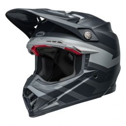 Motocross-Helm Bell Moto-9S Flex Banshee Schwarz Silber Satin