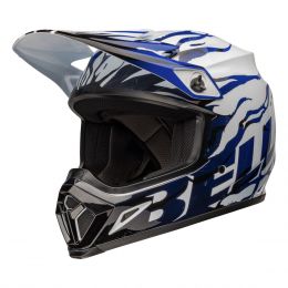 Casque de Motocross Bell MX-9 Mips Decay Bleu Brillant Noir