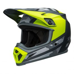 Motocross Helmet Bell MX-9 Mips Alter Ego Yellow Fluo Camo Matte Grey