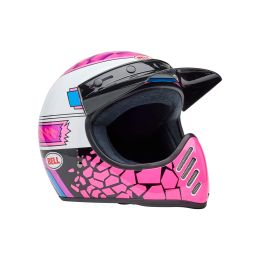 Casque enduro dual road BELL Moto-3 Deathspray rose violet