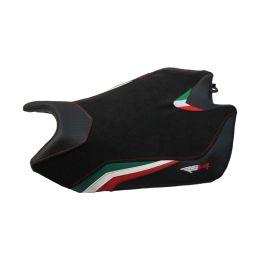 Couvre-siège Torino Velvet spécifique 1BL et logo pour APRILIA rsv4